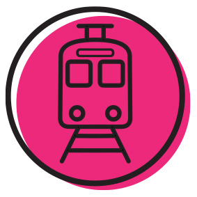 Icon of a pink train